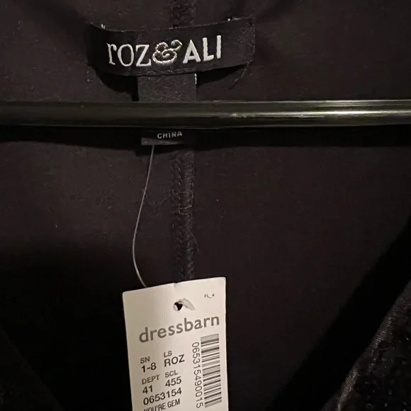 Elegant Black Women's Jacket / open cardigan with Silver sparkle Trim - Picture 4 of 5